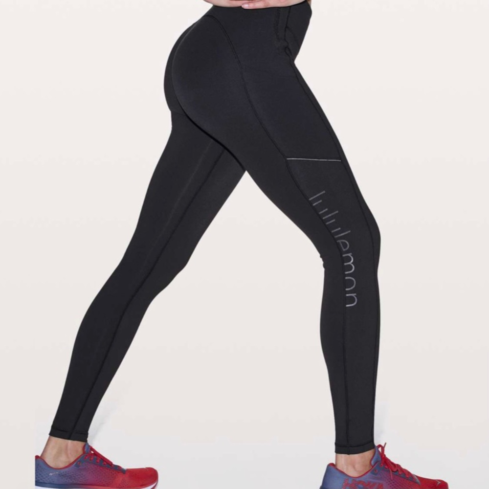 RARE Lululemon Speed Up Tight *Logo 28 - Black Sz8